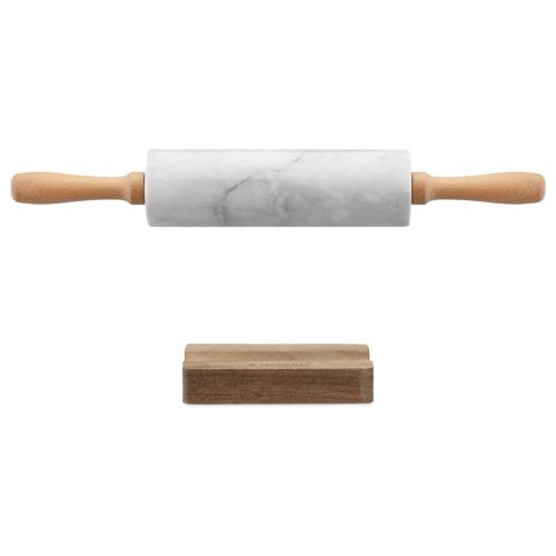 Sucitor Navaris, marmura alba, 41x6 cm, stand lemn dublu, greutate 1.565 kg, elegant, alb, lemn