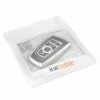Husa Cheie Auto pentru BMW - 3 Butoane - Keyless Go, kwmobile, Silicon, Argintiu / Negru, 55039.01