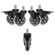 Set 5 Roti pentru scaun de birou tija 11 mm, Kwmobile, Negru, Poliuretan, 55604.01