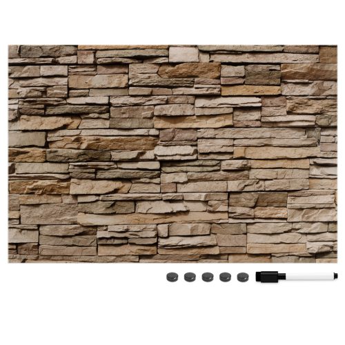 Tabla magnetica Navaris, 60x40 cm, marker si 5 magneti, maro, MDF