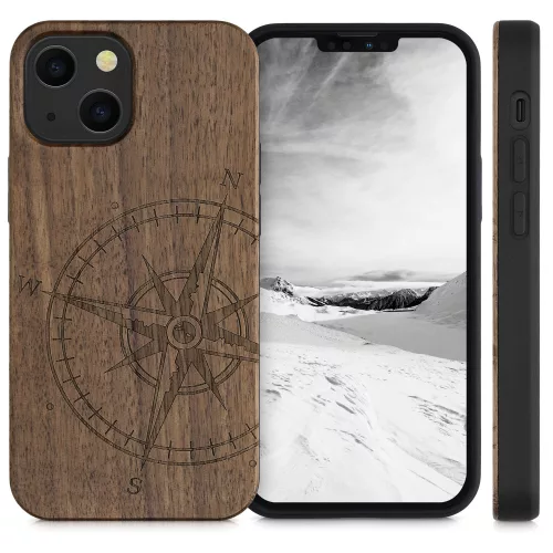 Husa pentru iPhone 13 Mini, Lemn, Maro, 55936.01