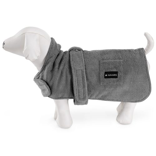 Halat de baie pentru caini Navaris, L, Gri, Poliester, 56089.22.3