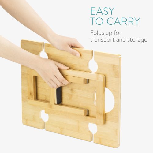 Masuta picnic portabila Navaris, 43x32x23 cm, 4 suporturi pahare, pliabila, 56161.01