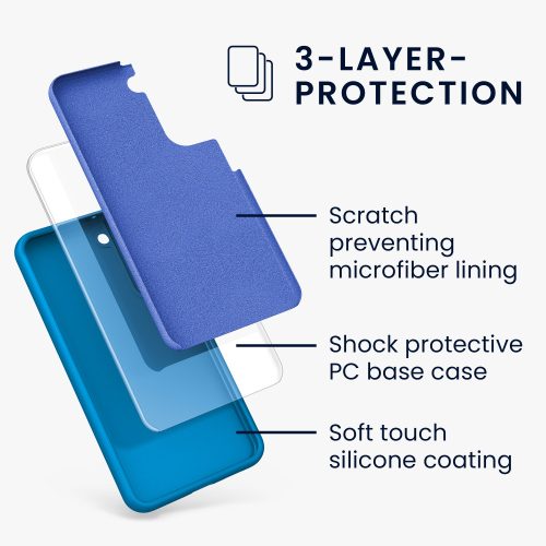 Husa pentru Samsung Galaxy S22 Plus, Silicon, Albastru, 56761.224, kwmobile