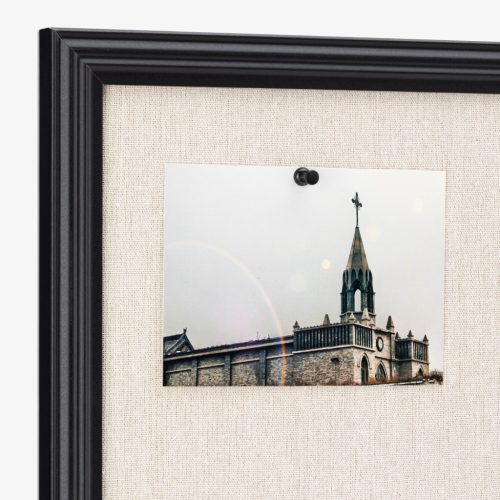 Panou memo din in Navaris, 58x43 cm, cadru MDF, premontat, 6 pini, bej, MDF/textil