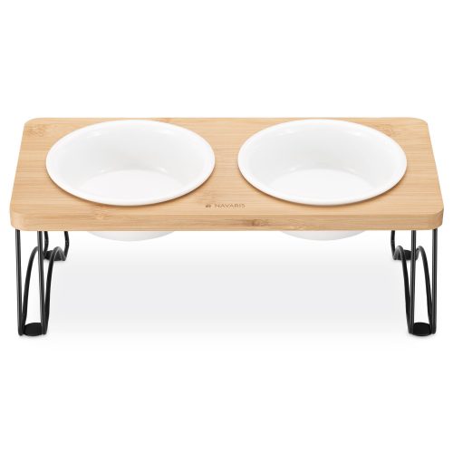 Set 2 Boluri pentru caini si pisci cu suport inclinat Navaris, 300 ml, 57206.2