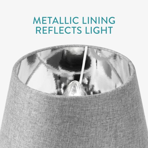 Set 2 Abajururi, E27, Gri/Argintiu, Navaris, 53997.22.42