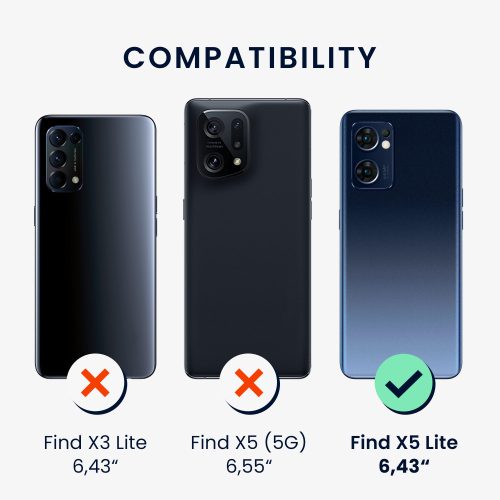 Husa Kwmobile pentru OPPO Find X5 Lite, Silicon, Negru, 57630.01