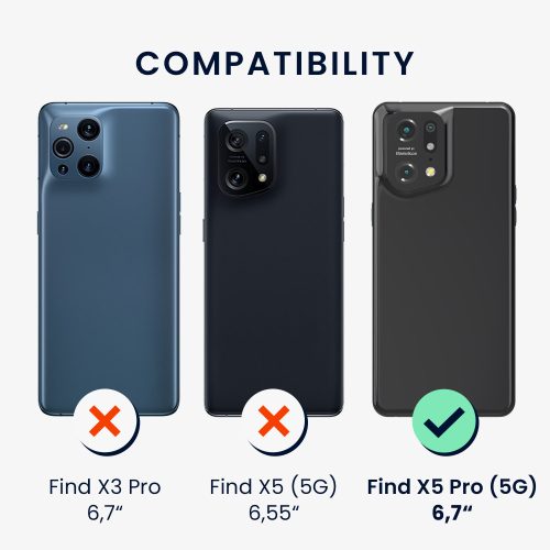 Husa Kwmobile pentru OPPO Find X5 Pro, Silicon, Negru, 57631.47