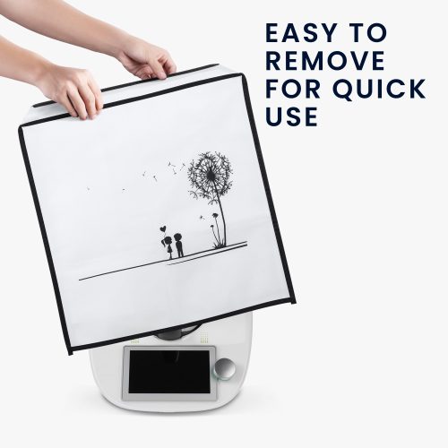 Husa de protectie pentru Thermomix TM6/TM5, Kwmobile, Negru/Alb, Plastic, 55449.04