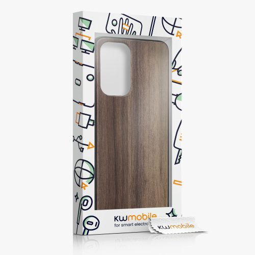 Husa Kwmobile pentru Samsung Galaxy A33 5G, Lemn, Maro, 57996.18