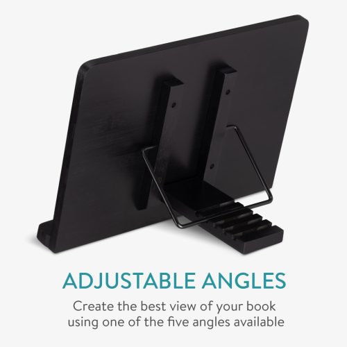 Suport carte/tableta Navaris, reglabil, 33x24 cm, negru, bambus