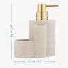 Dispenser sapun cu suport burete Navaris, 11.5x10x16 cm, chiuveta, bej, burete/ABS/plastic