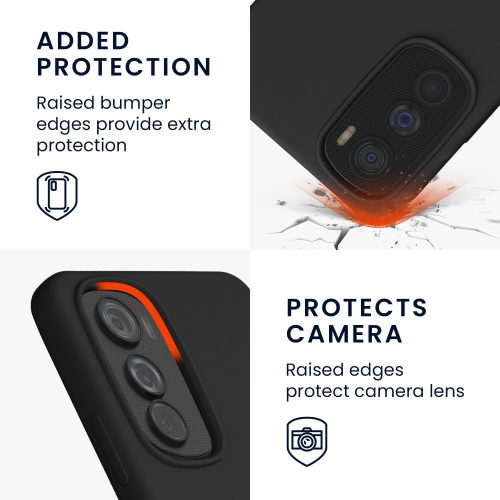 Husa Kwmobile pentru Motorola Edge 30, Silicon, Negru, 58537.01