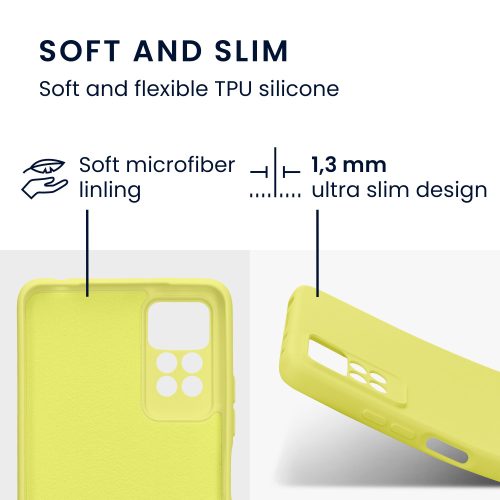 Husa Kwmobile pentru Xiaomi Redmi Note 11 Pro/Redmi Note 11 Pro 5G, Silicon, Galben, 57919.165