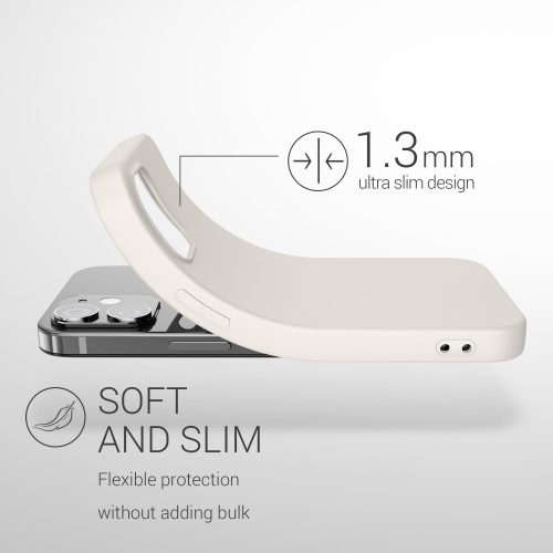 Husa Kwmobile pentru Apple iPhone 12/iPhone 12 Pro, Silicon, Alb, 53938.204