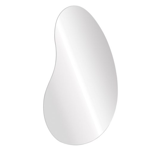 Oglinda decorativa ondulata Navaris, fara rama, design squiggle, 75x52 cm, multicolor, sticla/metal