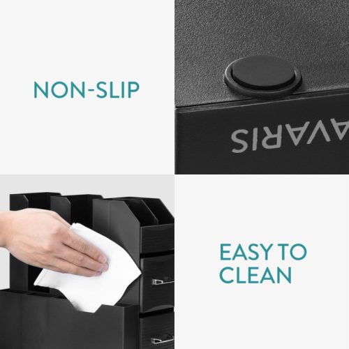 Set suport aparat cafea 3 sertare pentru capsule si organizator 2 sertare pentru consumabile Navaris, negru, 60824.01