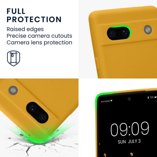 Husa Kwmobile pentru Google Pixel 7a, Portocaliu, Silicon, 61598.191