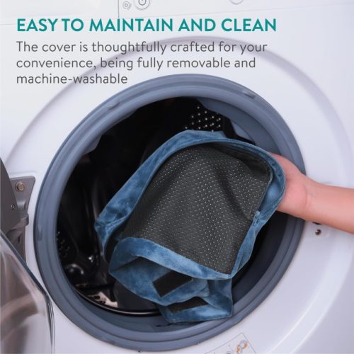 Perna de birou ergonomica Navaris cu buzunar de lana pentru incalzirea picioarelor, 45 x 30 x 15 cm, Albastru, 61463.02