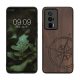 Husa Kwmobile pentru Poco F5 Pro, Maro, Lemn/Silicon, 61662.01