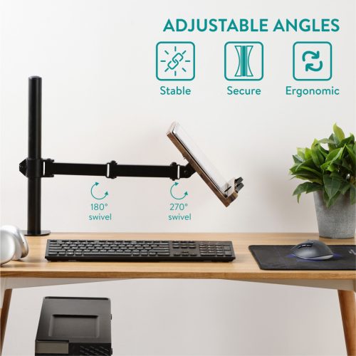 Suport carte cu clema Navaris, lemn de acacia, 34x24 cm, reglabil, maro, lemn