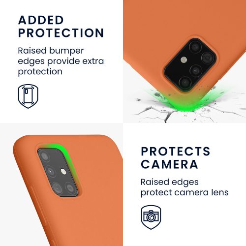 Husa Kwmobile pentru Samsung Galaxy A51, Portocaliu, Silicon, KWM000010ZA052C
