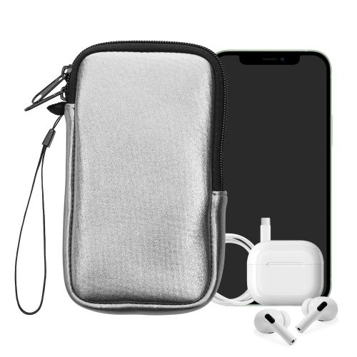 Husa Universala Kwmobile pentru telefon, Marime M - 5.5 inch, Argintiu, Neopren, KWM0000099O170C