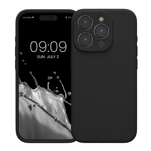 Husa Kwmobile pentru Apple iPhone 15 Pro, Negru, Silicon, KWM000022OM003C