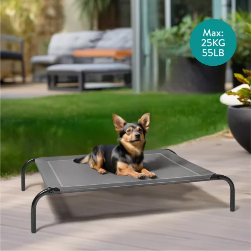 Pat ridicat pentru caini Navaris, 90 x 64 x 20 cm, cu efect de racire, NAV0000273M001C