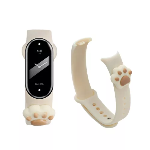 Curea Kwmobile pentru Xiaomi Mi Band 8, Alb, Silicon, KWM0000253R001C