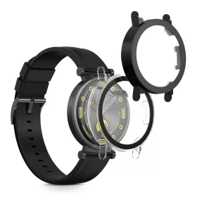   Set 2 Huse Kwmobile cu sticla securizata pentru Huawei Watch GT 4 (41mm), Transparent/Negru, Plastic, KWM0000254P002C