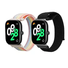   Set 2 Curele Kwmobile pentru Xiaomi Redmi Watch 4 / Band 8 Pro, Negru/Multicolor, Nylon, KWM000025BE001C