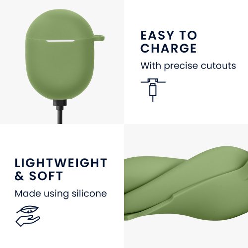 Husa Casti Kwmobile pentru Google Pixel Buds A Series, Verde, Silicon, KWM000025DK004C