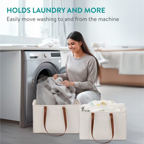 Set 2 cosuri rufe Navaris, 37L fiecare, manere laterale, inchidere cu snur, bej, plastic