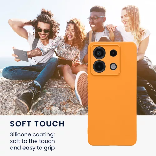 Husa Kwmobile pentru Xiaomi Redmi Note 13 Pro 5G, Portocaliu, Silicon, KWM000020LD026C