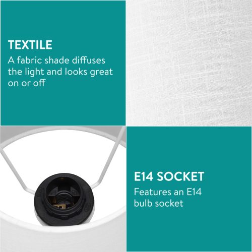 Set 2 Abajururi, E14, Alb/Alb, Navaris,  NAV000012AE008C