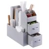 Organizator accesorii cafea Navaris, cu sertare, 31.5x13.7x28.7 cm, HIPS, gri, plastic