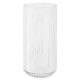 Vaza ribbed Navaris, 11.5x25 cm, transparenta, cilindrica, pentru flori si buchete, transparent, sticla