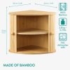 Cutie pentru paine Navaris din bambus, 30x30x31 cm, usa glisanta, maro, 54972.02
