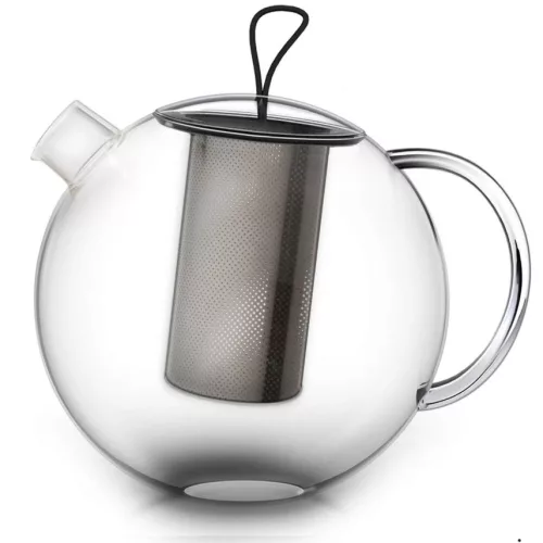 Ceainic din sticla Creano Jumbo, 2 L, cu infuzor din inox si capac