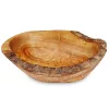 Bol rustic oval din lemn de maslin, 9-11 cm, latime 6 cm, pentru gustari si servire